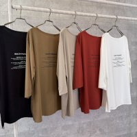 ●生産枠限り●晩夏〜秋に使える展示会シリーズ●【7/28 LIVEご紹介アイテム】接触冷感◎とろとろバックロゴ八部袖T