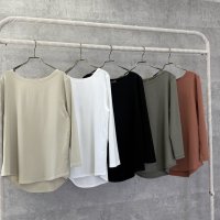 ●生産枠限り●晩夏〜秋に使える展示会シリーズ●【7/28 LIVEご紹介アイテム】LYLA Tと同生地使用◎びよーんと伸びる着心地抜群素材◎八部袖ベーシックT