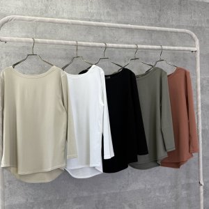 画像1: ●生産枠限り●晩夏〜秋に使える展示会シリーズ●【7/28 LIVEご紹介アイテム】LYLA Tと同生地使用◎びよーんと伸びる着心地抜群素材◎八部袖ベーシックT
