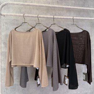 画像1: ●生産枠限り●晩夏〜秋に使える展示会シリーズ●【7/28 LIVEご紹介アイテム】レイヤードメッシュプルオーバー