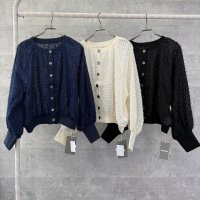 ●生産枠限り●晩夏〜秋に使える展示会シリーズ●【7/28 LIVEご紹介アイテム】ジャガードシアーカーディガン