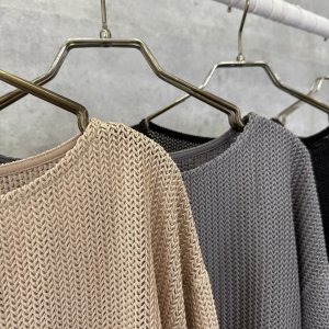 画像2: ●生産枠限り●晩夏〜秋に使える展示会シリーズ●【7/28 LIVEご紹介アイテム】レイヤードメッシュプルオーバー