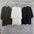 画像1: ●生産枠限り●晩夏〜秋に使える展示会シリーズ●【7/28 LIVEご紹介アイテム】形状記憶素材!羽織にも使えるレイヤードトップス (1)