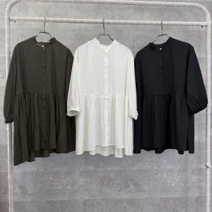 画像1: ●生産枠限り●晩夏〜秋に使える展示会シリーズ●【7/28 LIVEご紹介アイテム】形状記憶素材!羽織にも使えるレイヤードトップス