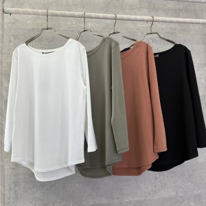 画像2: ●生産枠限り●晩夏〜秋に使える展示会シリーズ●【7/28 LIVEご紹介アイテム】LYLA Tと同生地使用◎びよーんと伸びる着心地抜群素材◎八部袖ベーシックT