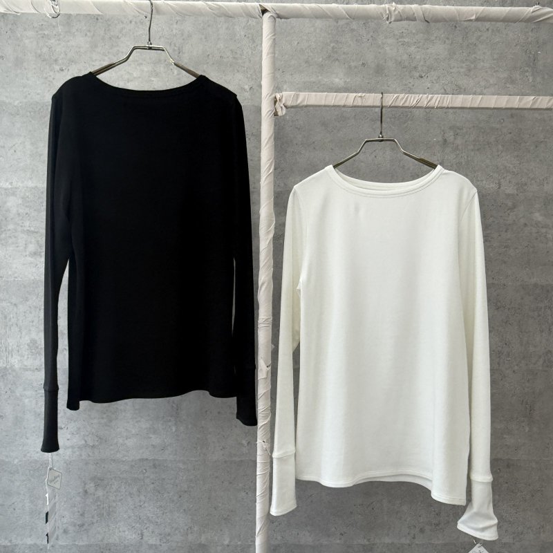 画像2: ●過去1ロンTシリーズ●【10/23 LIVEご紹介アイテム】冬の必須アイテム●伸びーる裏起毛トップス●過去1ロンT●お餅ロンT【インナー使い出来るベーシックタイプ】 (2)