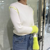 ●生産枠限り●ご予約ポイント対象●期間限定掲載●【8/7LIVEご紹介アイテム】カラー配色もちもちリブニット（予約/10-11）