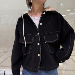 画像2: ●企業努力シリーズ●生産枠限り●ご予約ポイント対象●期間限定掲載●【8/7LIVEご紹介アイテム】ステッチデザインニットフーディブルゾン（予約/10-11）