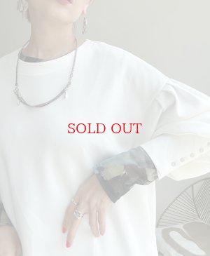 画像10: ●数量限定●【9/3 LIVEご紹介アイテム】ニュアンス柄シリーズシア―トップス