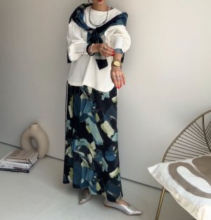 画像2: ●生産枠に限りあり●期間限定掲載●【8/14 LIVEご紹介アイテム】ニュアンス柄シリーズ●スカート