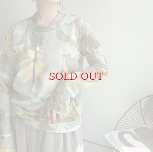 画像1: ●数量限定●【9/3 LIVEご紹介アイテム】ニュアンス柄シリーズシア―トップス