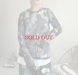 画像7: ●数量限定●【9/3 LIVEご紹介アイテム】ニュアンス柄シリーズシア―トップス