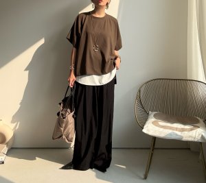画像8: ●晩夏-秋に使える大人のセットアップ●【8/23 LIVEアイテム】ストレッチジョーゼットボックストップス（セットアップ可能）パンツ別売