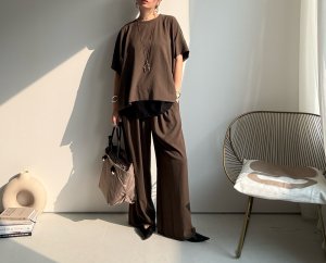 画像7: ●晩夏-秋に使える大人のセットアップ●【8/23 LIVEアイテム】ストレッチジョーゼットボックストップス（セットアップ可能）パンツ別売