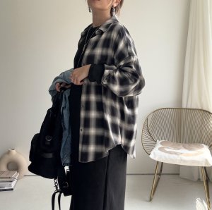 画像4: ●コーデのワンポイントに【8/27 LIVEアイテム】大人っぽいニュアンスカラーチェックシャツ