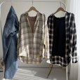 画像1: ●コーデのワンポイントに【8/27 LIVEアイテム】大人っぽいニュアンスカラーチェックシャツ (1)