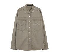 ●生産枠に限りあり●期間限定掲載●【8/29 LIVEご紹介アイテム】グレイッシュデニムライクワークシャツ