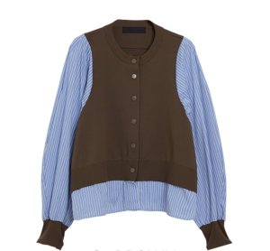 画像1: ●ご予約ポイント対象●期間限定掲載●【8/29 LIVEご紹介アイテム】異素材ドッキングブラウス（予約/10）