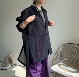 画像6: ●バックスリットが素敵【9/3 LIVEアイテム】バックスリットシアーBIGシャツ