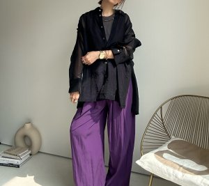 画像7: ●バックスリットが素敵【9/3 LIVEアイテム】バックスリットシアーBIGシャツ