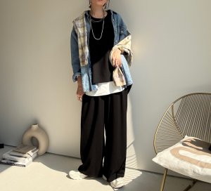 画像10: ●晩夏-秋に使える大人のセットアップ●【8/23 LIVEアイテム】ストレッチジョーゼットボックストップス（セットアップ可能）パンツ別売