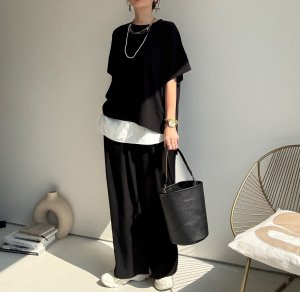 画像9: ●晩夏-秋に使える大人のセットアップ●【8/23 LIVEアイテム】ストレッチジョーゼットボックストップス（セットアップ可能）パンツ別売