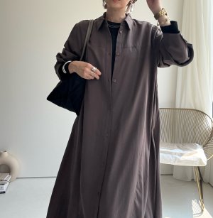 画像1: ●在庫限り●落ち感のあるとろみ素材【9/9 LIVEご紹介アイテム】とろみシャツワンピ