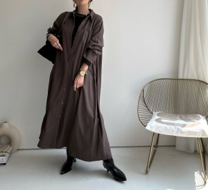 画像2: ●在庫限り●落ち感のあるとろみ素材【9/9 LIVEご紹介アイテム】とろみシャツワンピ