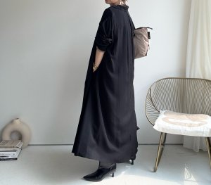 画像7: ●在庫限り●落ち感のあるとろみ素材【9/9 LIVEご紹介アイテム】とろみシャツワンピ