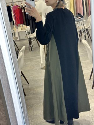 画像2: ●期間限定●ご予約5倍ポイント●【9/19 LIVEご紹介アイテム】MA-1ドッキングデザインワンピ＜予約/11＞