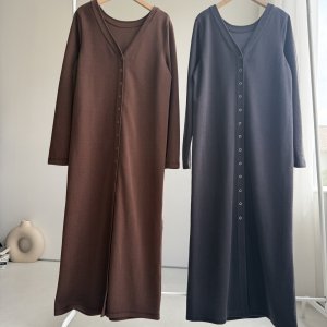画像2: ●前後着用可能【10/2 LIVEご紹介アイテム】2WAYロングカーデワンピ