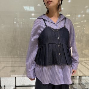 画像1: ●生産枠限り●期間限定掲載●ご予約10倍ポイント対象●【10/9 LIVEご紹介アイテム】テンセルデニムプリーツビスチェ（予約3）