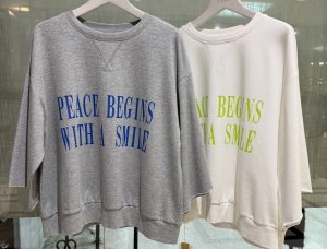 画像1: ●生産枠限り●期間限定掲載●ご予約10倍ポイント対象●【10/9 LIVEご紹介アイテム】ストレッチロゴ七分袖プルオーバー（予約3）