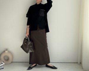 画像3: ●あの!!リブナローと同パターンの裏起毛登場!!【10/14 LIVEアイテム】美シルエット◎裏起毛ナロースカート