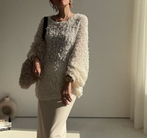 画像4: ●素材感が可愛い◎【10/14 LIVEアイテム】テープヤーンニット