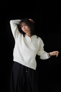 ●CYAN TOKYO●期間限定●ご予約10倍ポイント対象●【10/17 LIVEご紹介アイテム】プレーティングニットポロ（予約/2-3）