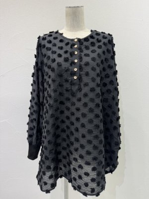 画像4: ●CYAN TOKYO●期間限定●ご予約10倍ポイント対象●【10/17 LIVEご紹介アイテム】ドットジャガードヘンリーブラウス（予約/2-3）