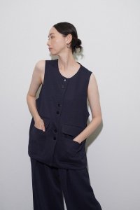 ●CYAN TOKYO●期間限定●ご予約10倍ポイント対象●【10/17 LIVEご紹介アイテム】4ポケットワッフルハーフベスト（予約/2-3）