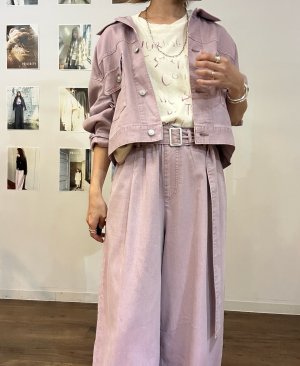 画像6: ●メーカー在庫限り●【3/31 LIVEアイテム】ベーシックデニムジャケット（セットアップ対応ボトム：スリーブデザインパンツ/ベルトデザインワイドパンツ）