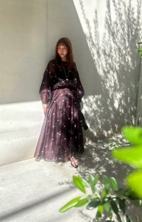 ●期間限定●ご予約10倍ポイント対象●【10/20 LIVEアイテム】ドットシアーフレアスカート（予約/1-2）