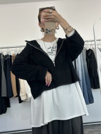 ●CYAN TOKYO●期間限定●ご予約5倍ポイント対象●【10/17 LIVEご紹介アイテム】ショートフェザーコンビフーディ（予約/2-3）