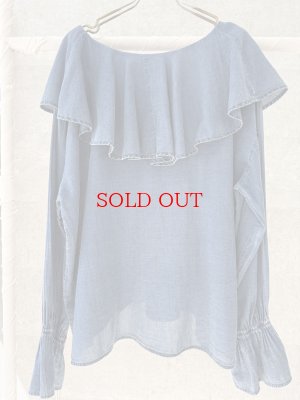 画像2: ●追加生産決定●【2/2 LIVEアイテム】シアーデニムラッフルブラウス（メーカー確認後確保）（予約/5月）