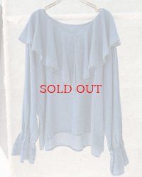 ●残り僅か●生産枠限り●【2/2 LIVEアイテム】シアーデニムラッフルブラウス（メーカー確認後確保）（予約/2-3）