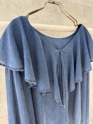 画像3: ●期間限定●ご予約10倍ポイント対象●【10/27 LIVEアイテム】シアーデニムラッフルブラウス(予約/2)