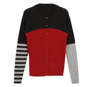 画像2: ●メーカー在庫限り●【10/30 LIVEアイテム】アシメボーダーニットカーデ(メーカー確認後お取り寄せ)