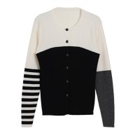 ●メーカー在庫限り●【10/30 LIVEアイテム】アシメボーダーニットカーデ（メーカー確認後お取り寄せ）