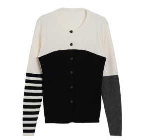 画像1: ●メーカー在庫限り●【10/30 LIVEアイテム】アシメボーダーニットカーデ(メーカー確認後お取り寄せ)