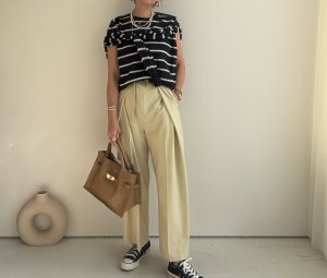 画像2: ●期間限定●数量限定●ご予約5倍ポイント対象●【11/7 LIVEご紹介アイテム】ラップスタイルタックパンツ（予約/1-2）