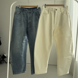 画像1: ●生産枠限り●期間限定●ご予約5倍ポイント対象●【11/9 LIVEアイテム】あの!!タックボリュームパンツが裏起毛デニムに!!●新色登場!!タックボリューム裏起毛デニムホワイト（予約/1）