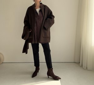 画像3: ●数量限定●アウターフェア●期間限定●【11/11 LIVEアイテム】ストール付ハーフコート（メーカー確認後お取り寄せ）